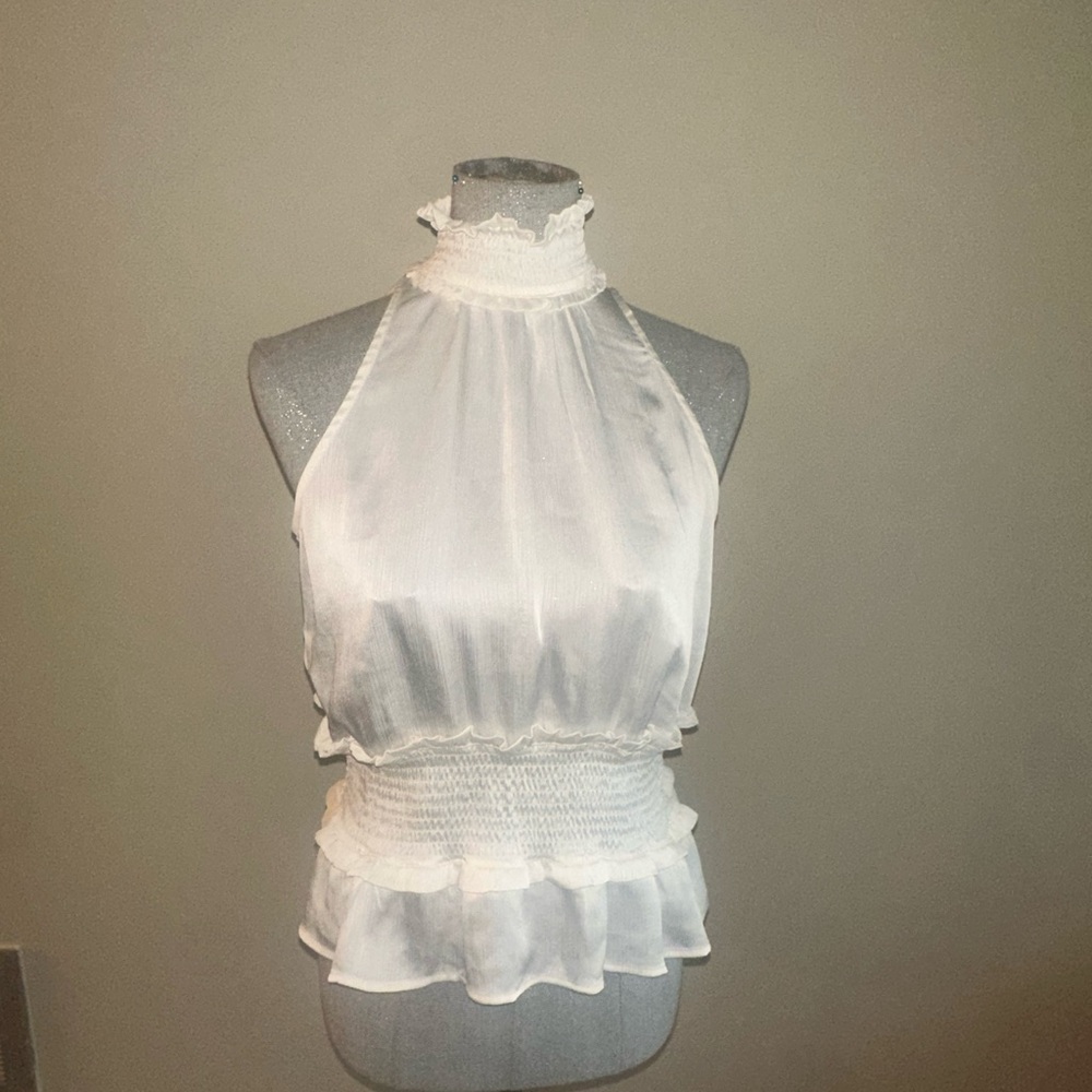 White Ruffle Collar Blouse